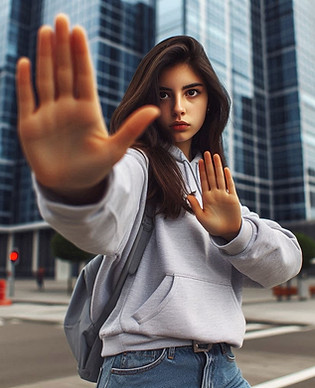 Mujer en guardia. Curso de seguridad personal y aprehensión