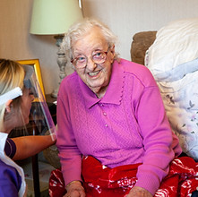 elderly woman smiling