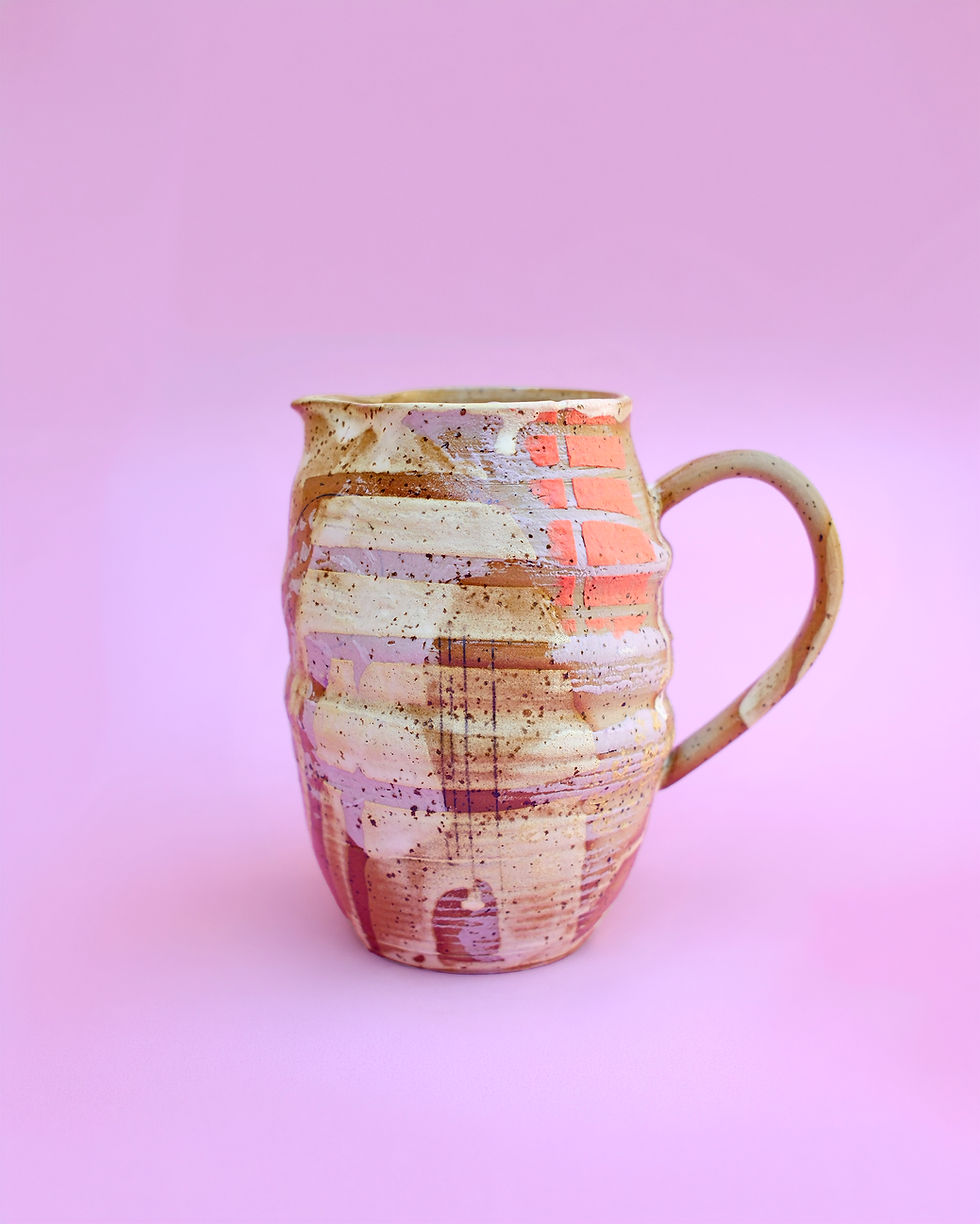 תמונה ממוזערת: Hand-painted Ceramic Pitcher
