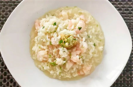 Risotto con gamberetti al Mojito