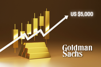 Chart with gold bars representing the increase in its price