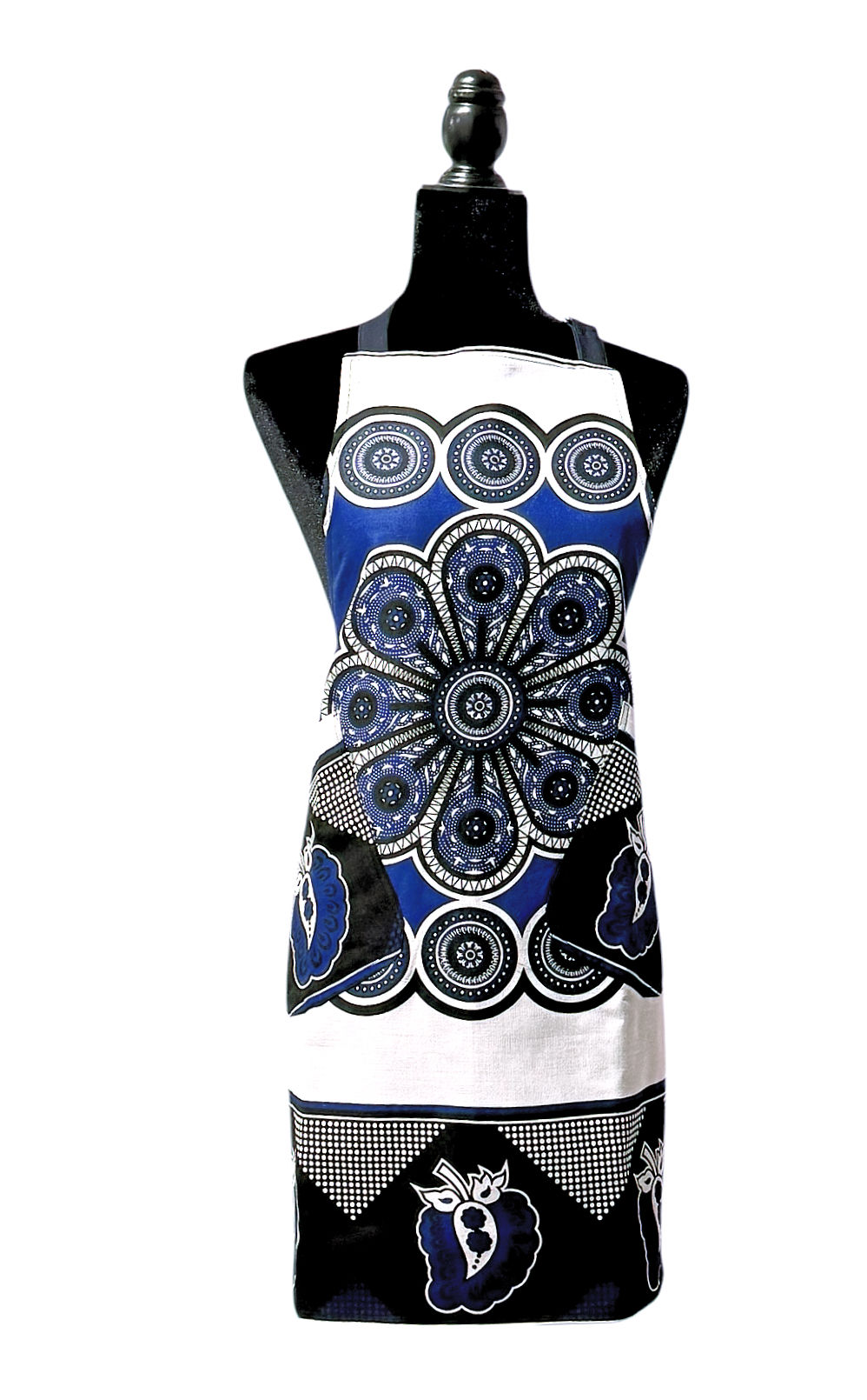 Reversible African Print Apron - BLUE