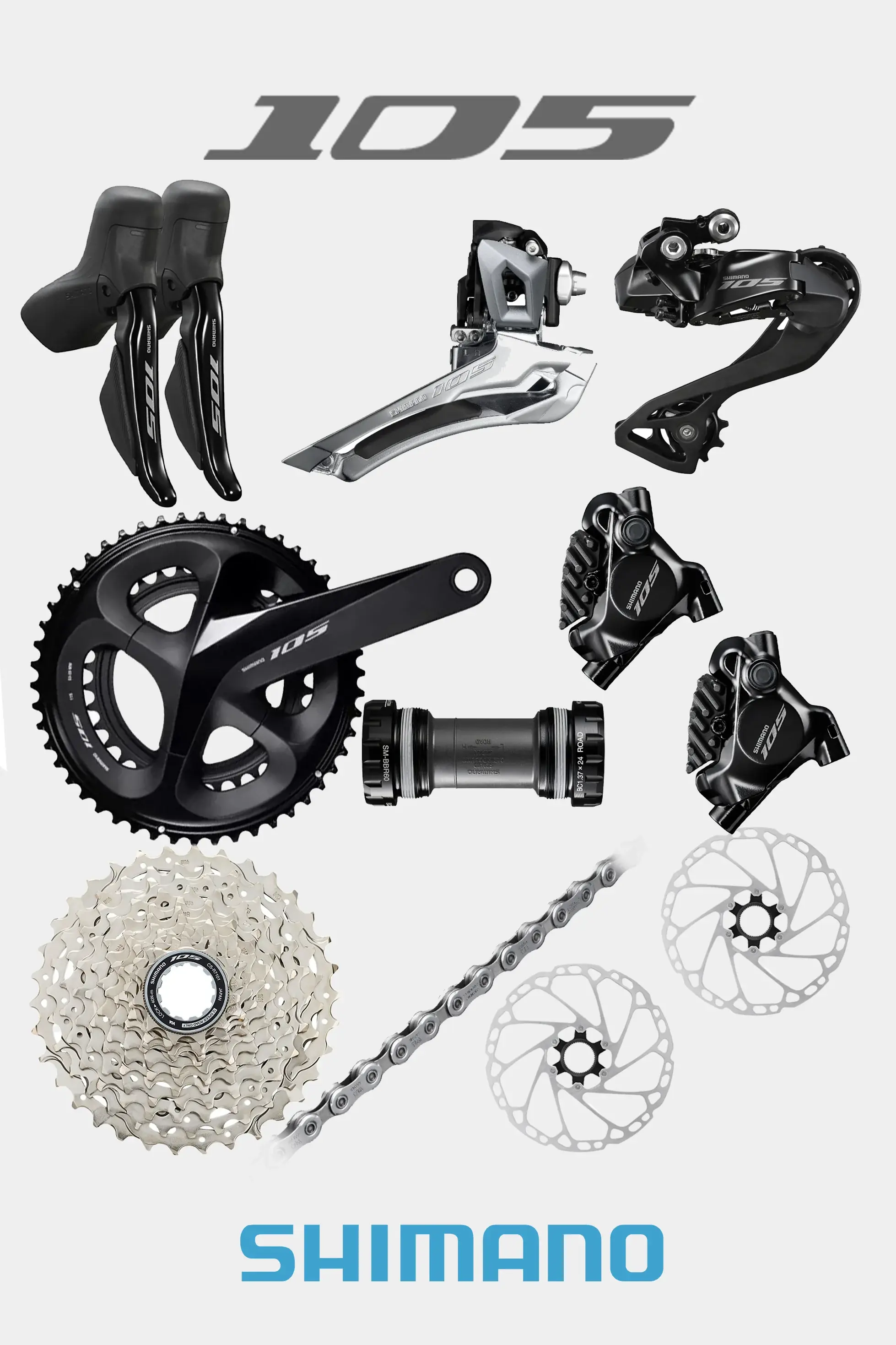 Grupo Shimano 105 R7170 Di2 Disco 50-34T / 11-34T 12 Vel