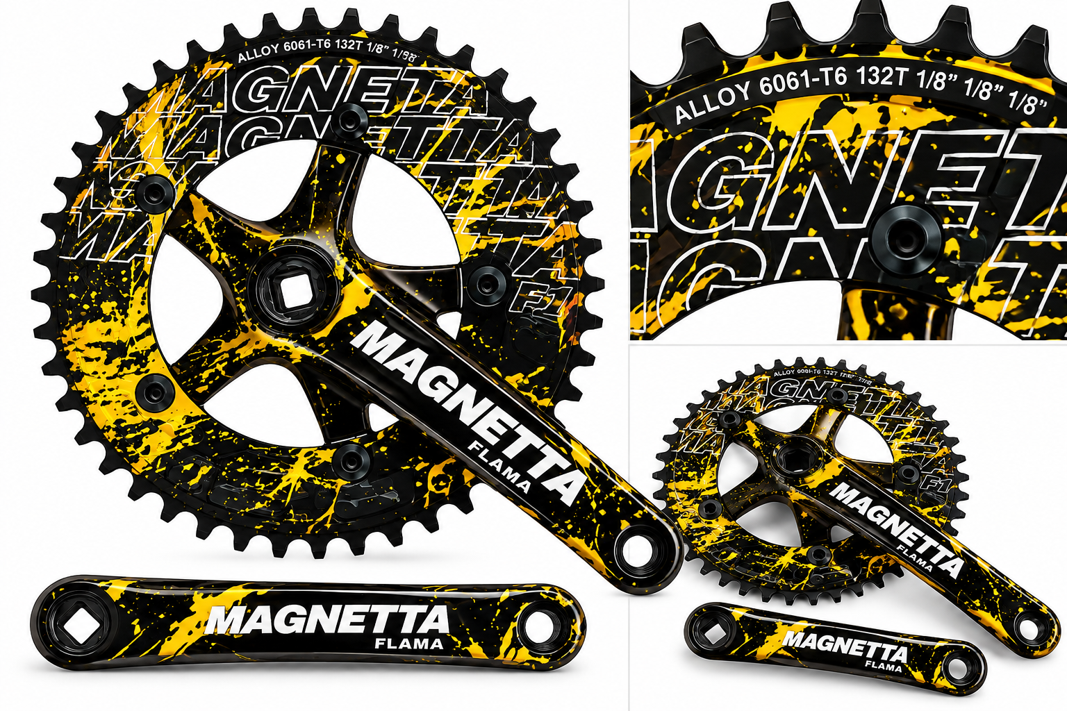 Monoplato Magnetta Fixie 48T Aluminio 6061 BCD 130mm – Flama