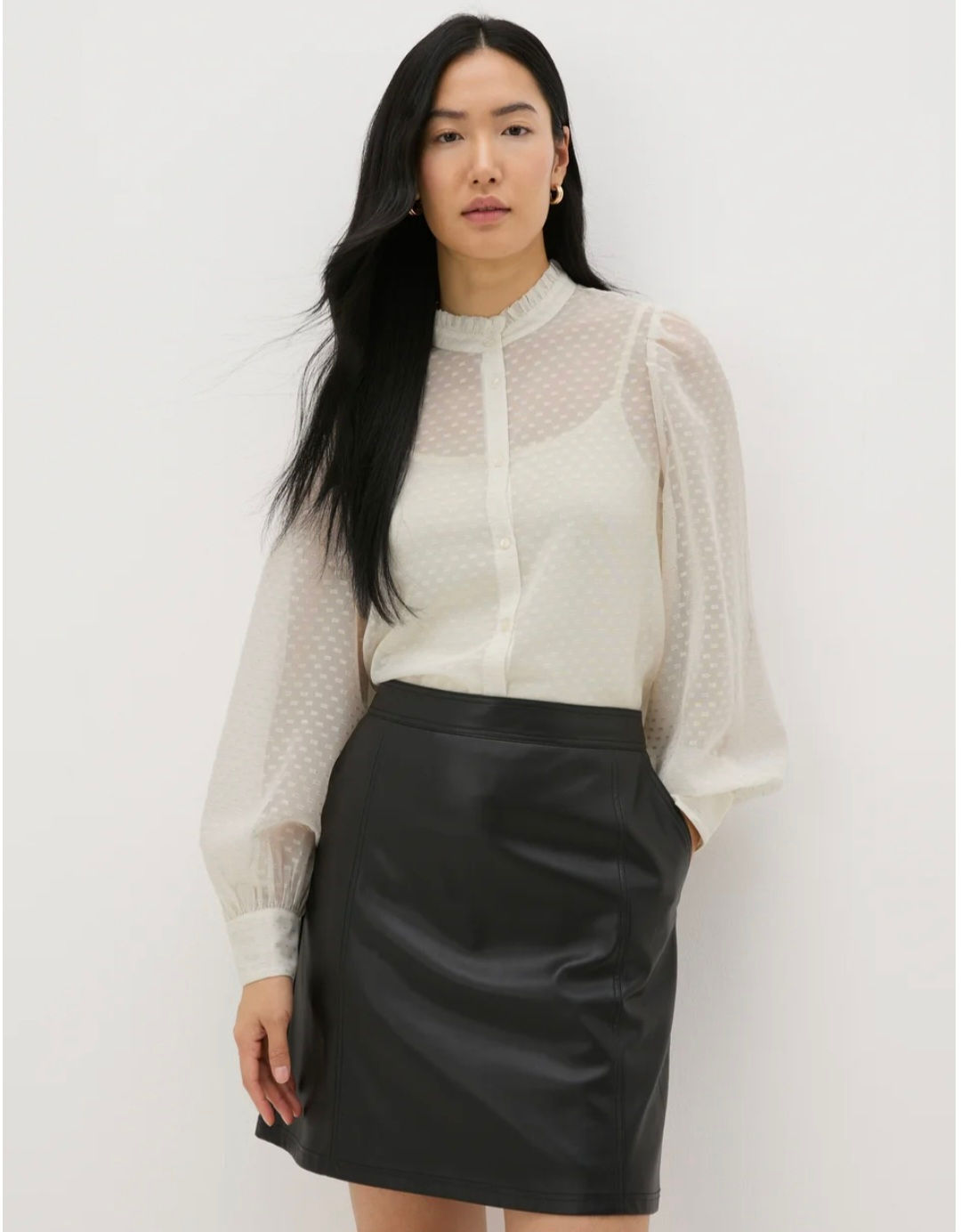 Cream Button Down Blouse