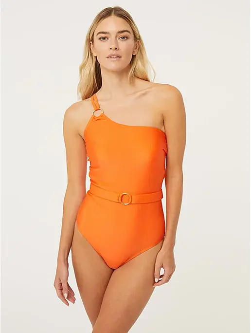 Thumbnail: Orange One Shoulder Swimsuit