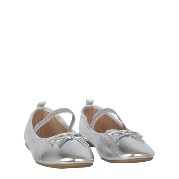 Thumbnail: Girls silver ballet pumps