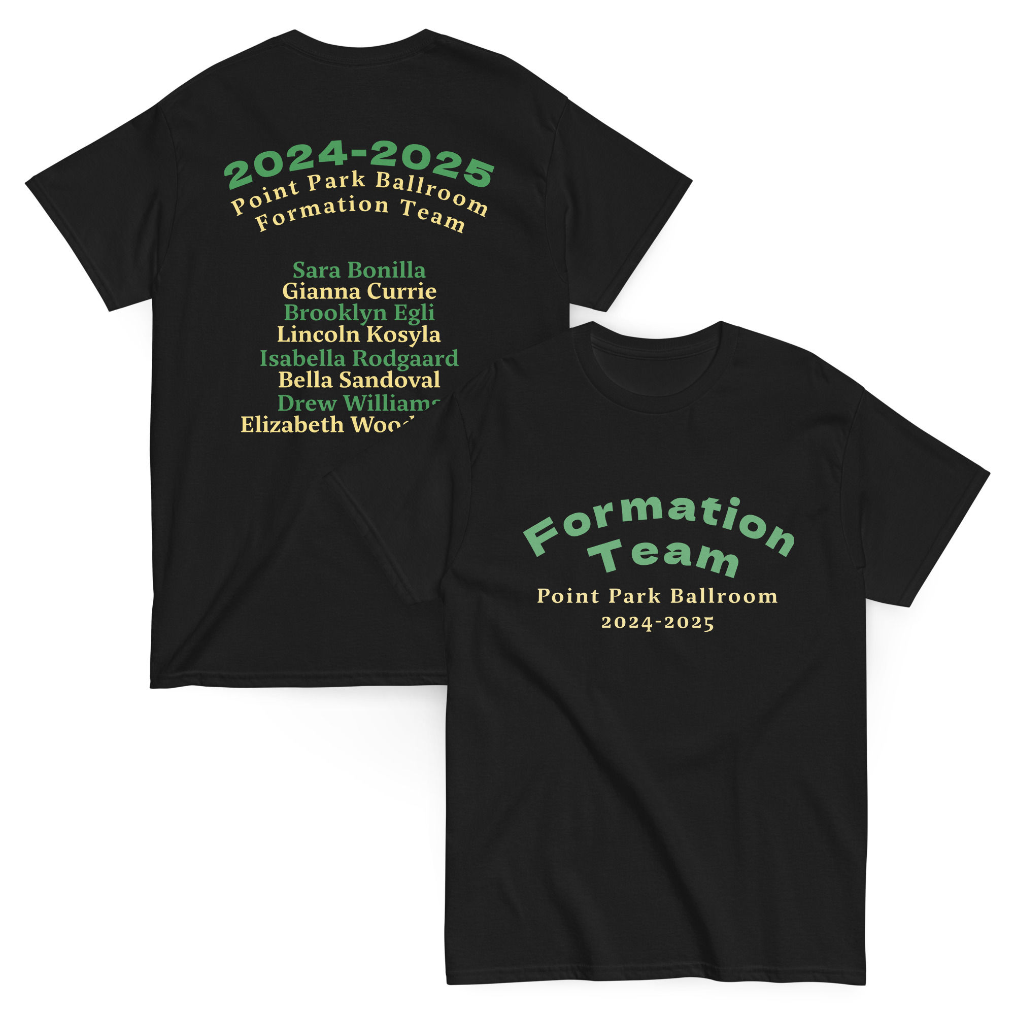 Unisex Point Park Ballroom Formation Team 2024-2025 Shirt (Black)