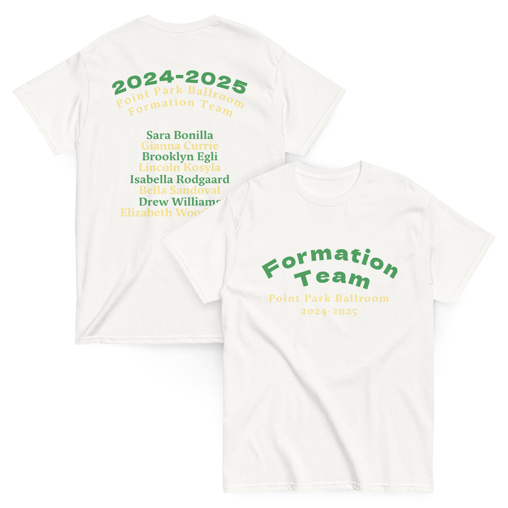 Unisex Point Park Ballroom Formation Team 2024-2025 Shirt (White)