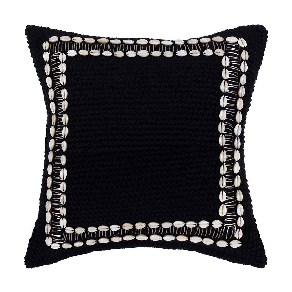 Black Boho Luxe Cushion Cover - 50 x 50cm