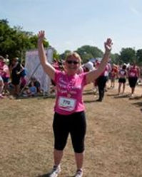 A client runs her first race
