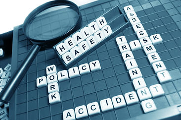 Health and safety concept with letters a