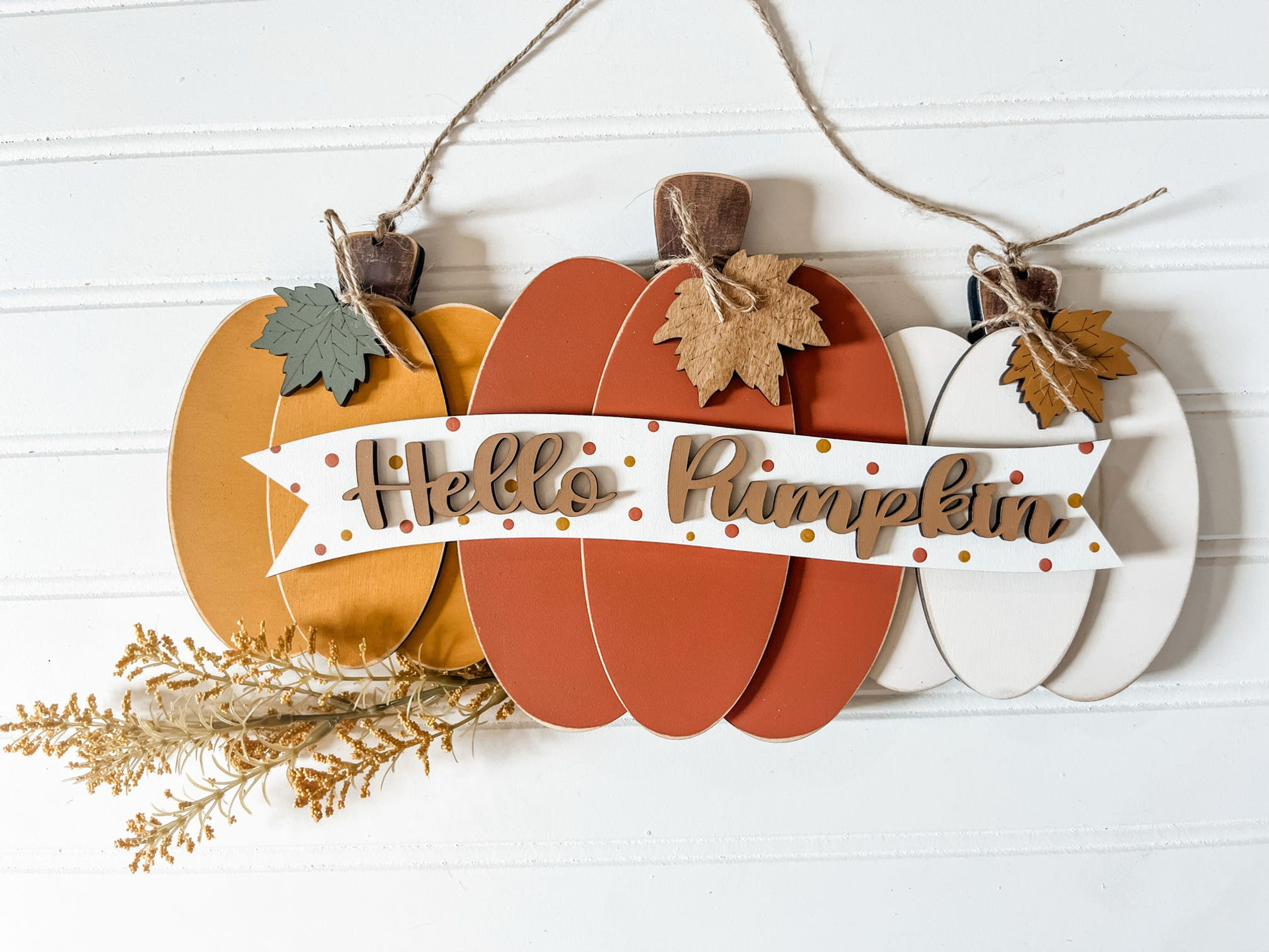 "Hello Pumpkin" Trio -DIY or Finished Wooden Sign