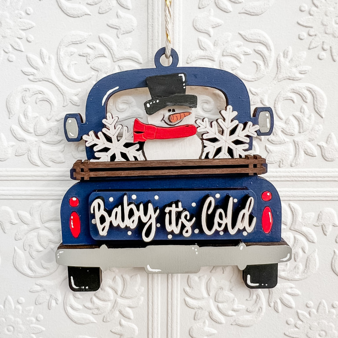 Baby It's Cold Snowman Truck DIY Ornament Creative Kit