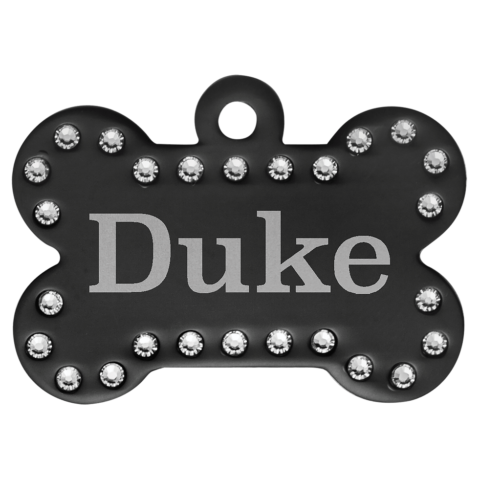 Black Bling Bone Tag - Duke
