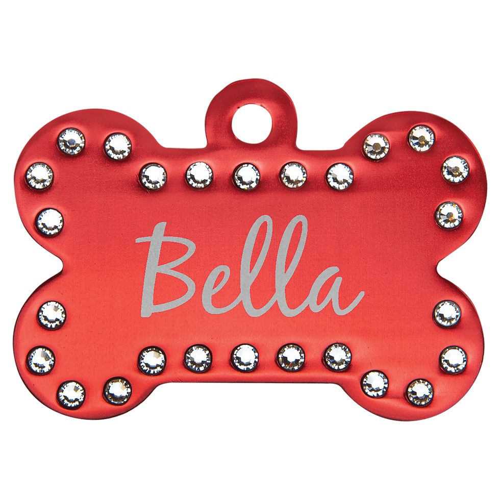 Red Bling Bone Tag - Bella