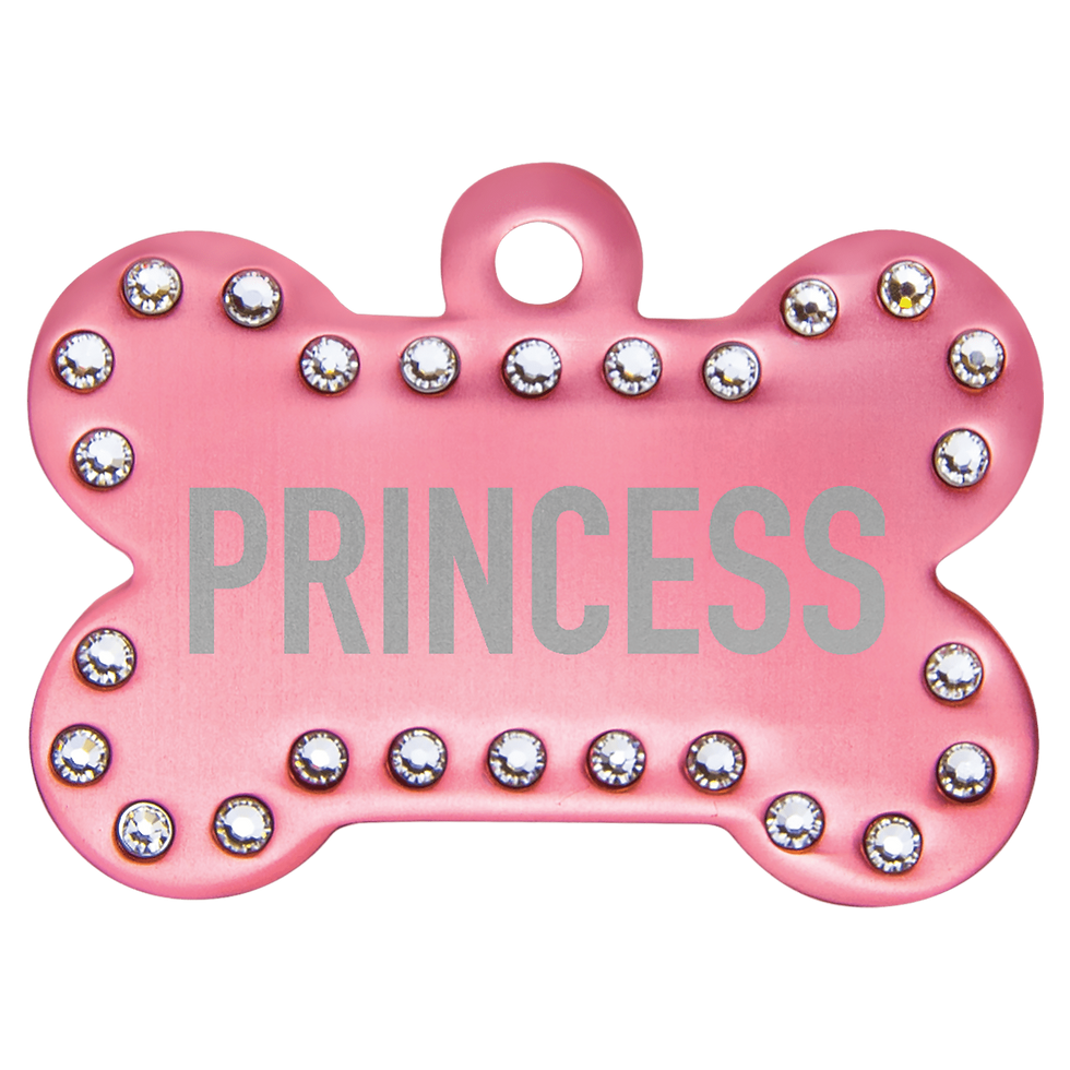 Pink Bling Bone Tag - Princess