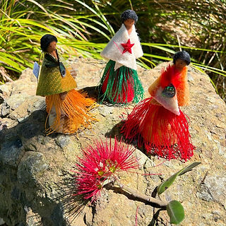west coast gallery piha auckland art exhibition artist su mcpherson textile mixed media peg dolls