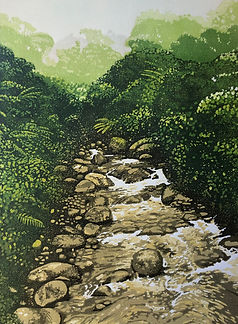 west coast gallery piha auckland art exhibition artist kate steiner printmaker linocut artist printer