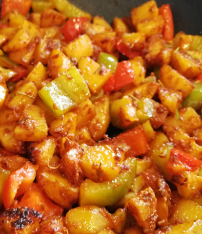 sobhna's recipe potato capsicum curry recipe
