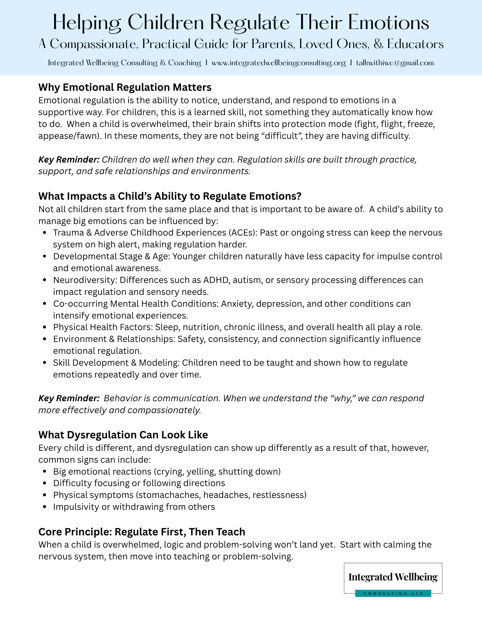 Helping Children Regulate Their Emotions: A Compassionate Guide for Parents, Car