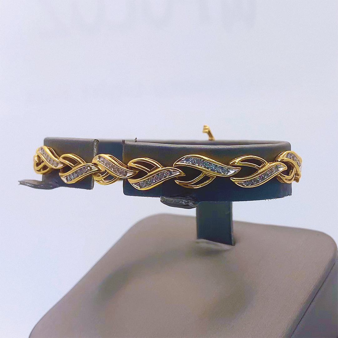 Fancy Link Bracelet with Channel Set Diamonds