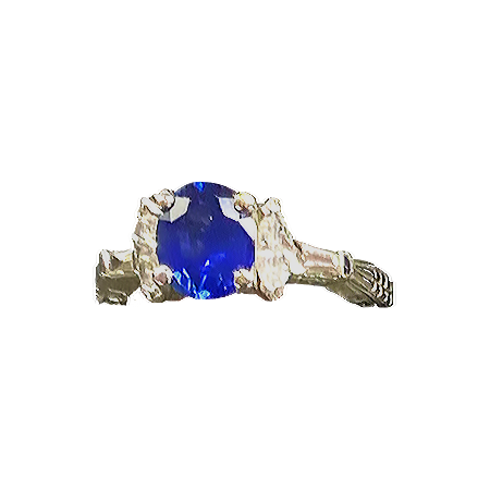 White Gold Diamond & Sapphire Ring