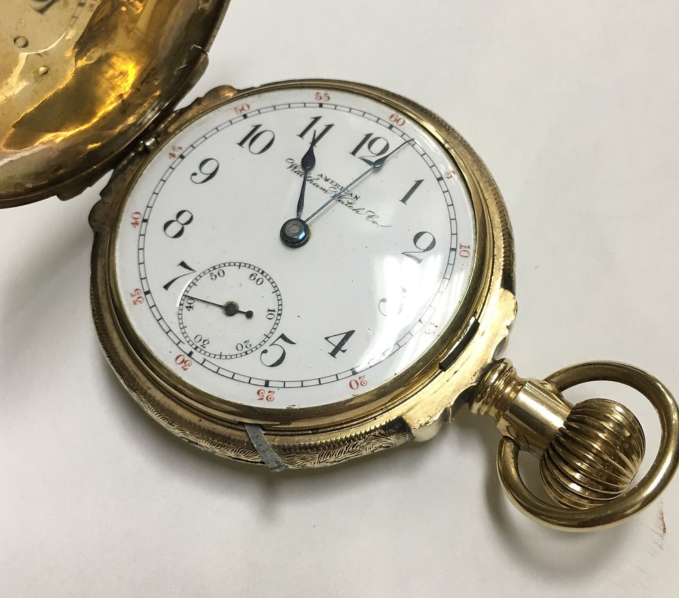Thumbnail: Waltham Watch Co. 14K Gold 4-Color Pocket Watch 1879-1899