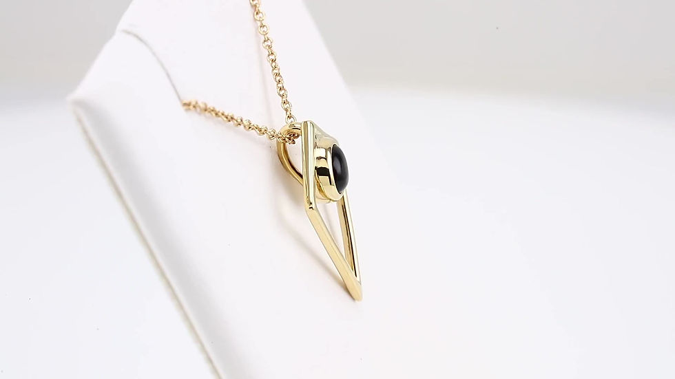 Thumbnail: Onyx Cabochon Pyramid Necklace
