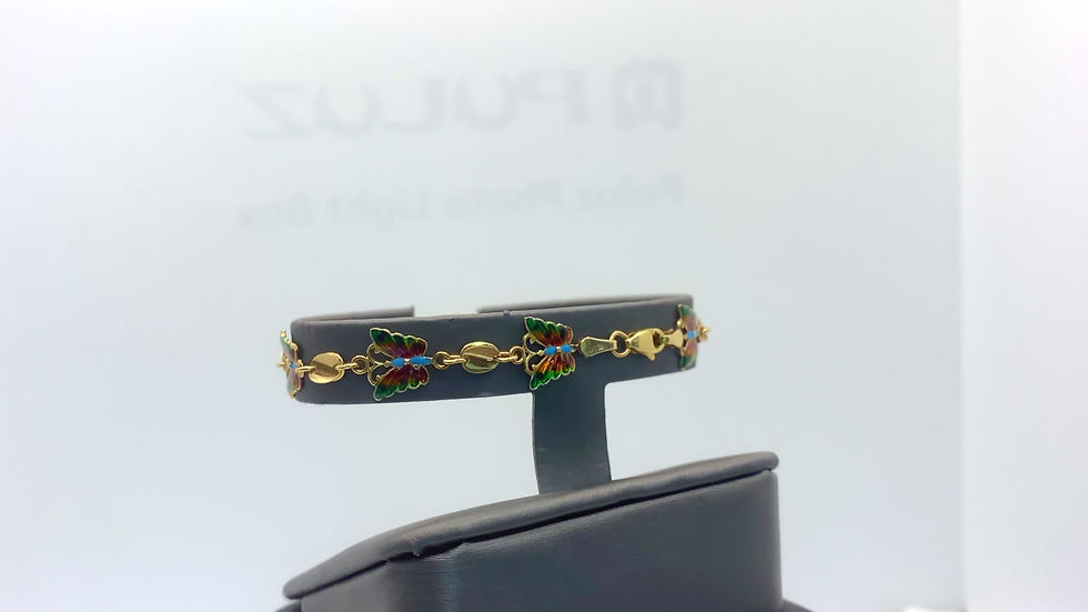 Thumbnail: Gold  Enamel Butterfly Bracelet