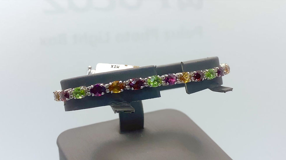 Thumbnail: White Gold Gemstone Bracelet