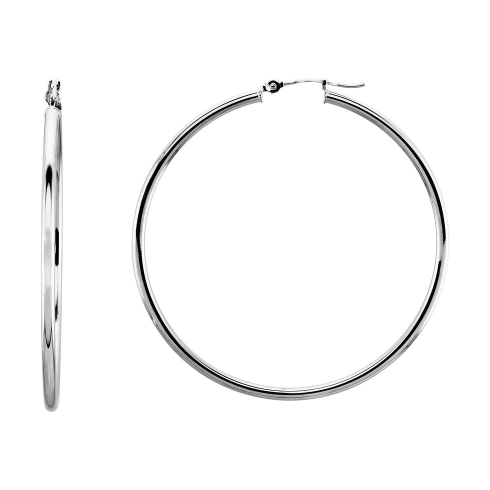 Thumbnail: 2 mm Wide Tube Hoop Earrings