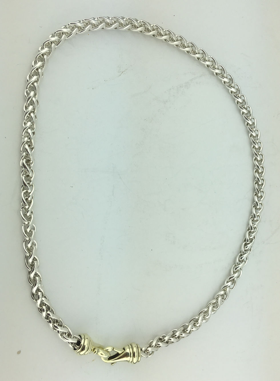 Thumbnail: David Yurman Wheat Chain 18" Stirling Silver  14K Yellow Gold 6 MM
