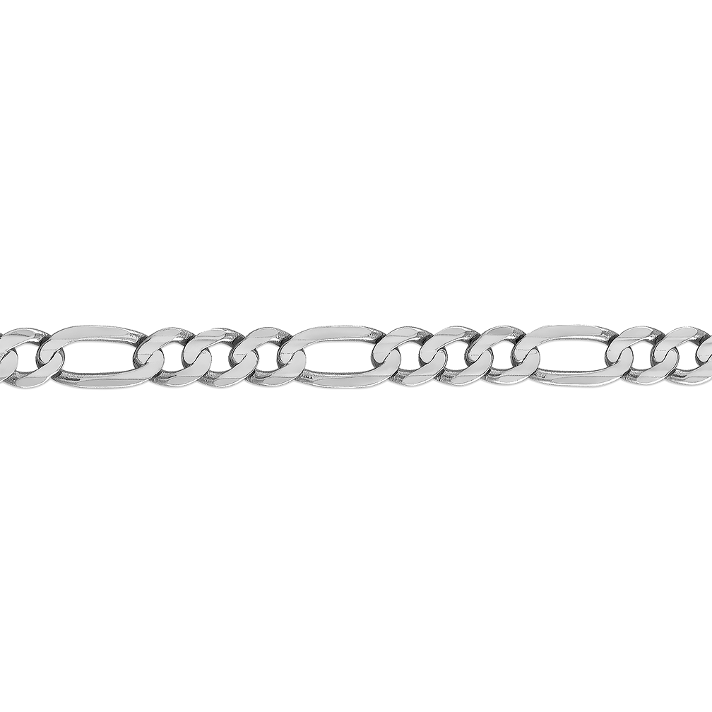 White Gold, Semi-Solid Figaro Chain 2.50 mm