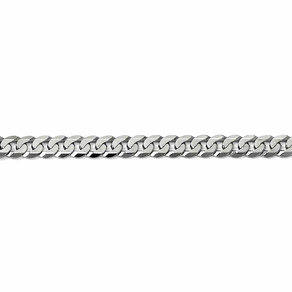 White Gold, Flat Curb Chain 4.75 mm