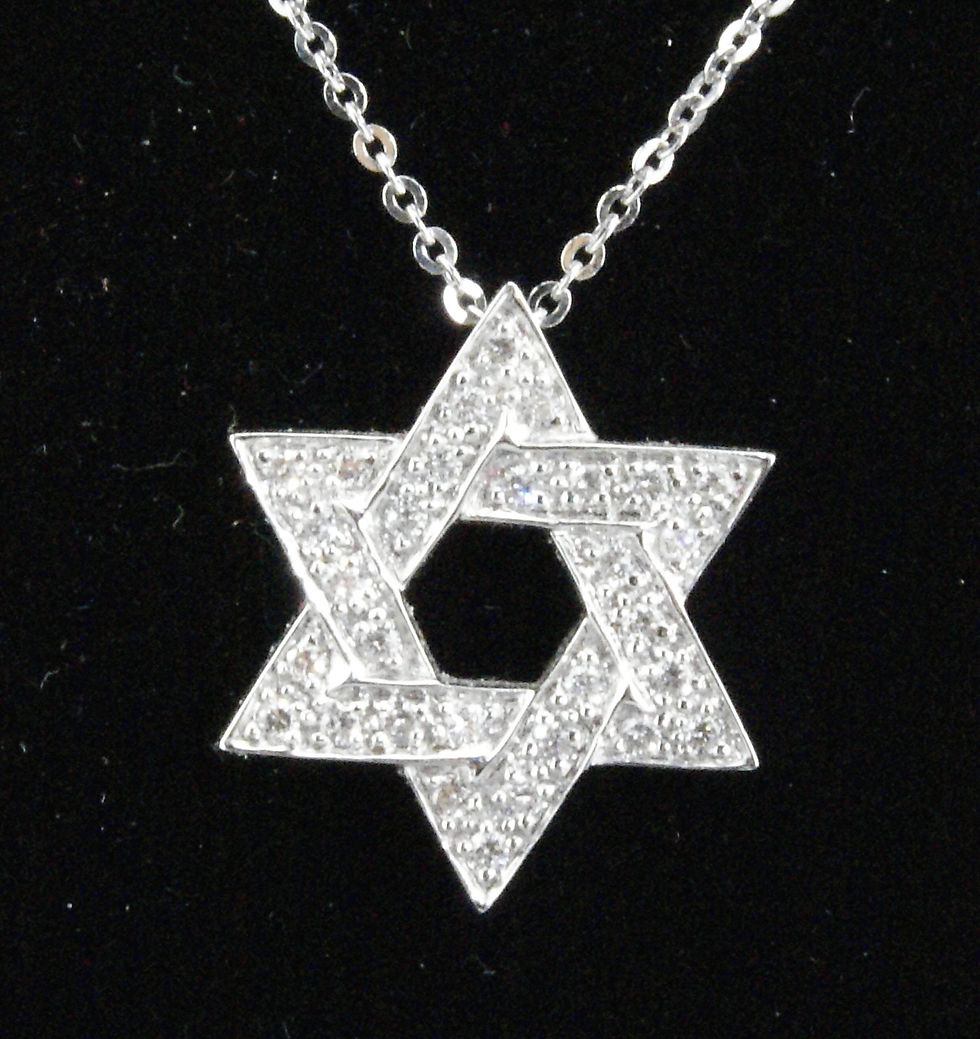 18K White Gold Star of David 17.5" Necklace with Diamonds