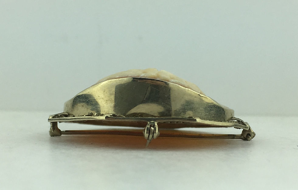 Thumbnail: 14K White Gold, Diamond Large Cameo Brooch & Pendant