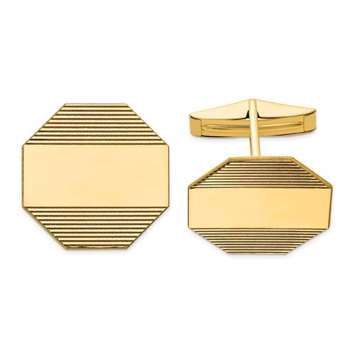 Octagonal with Line Design Cufflinks