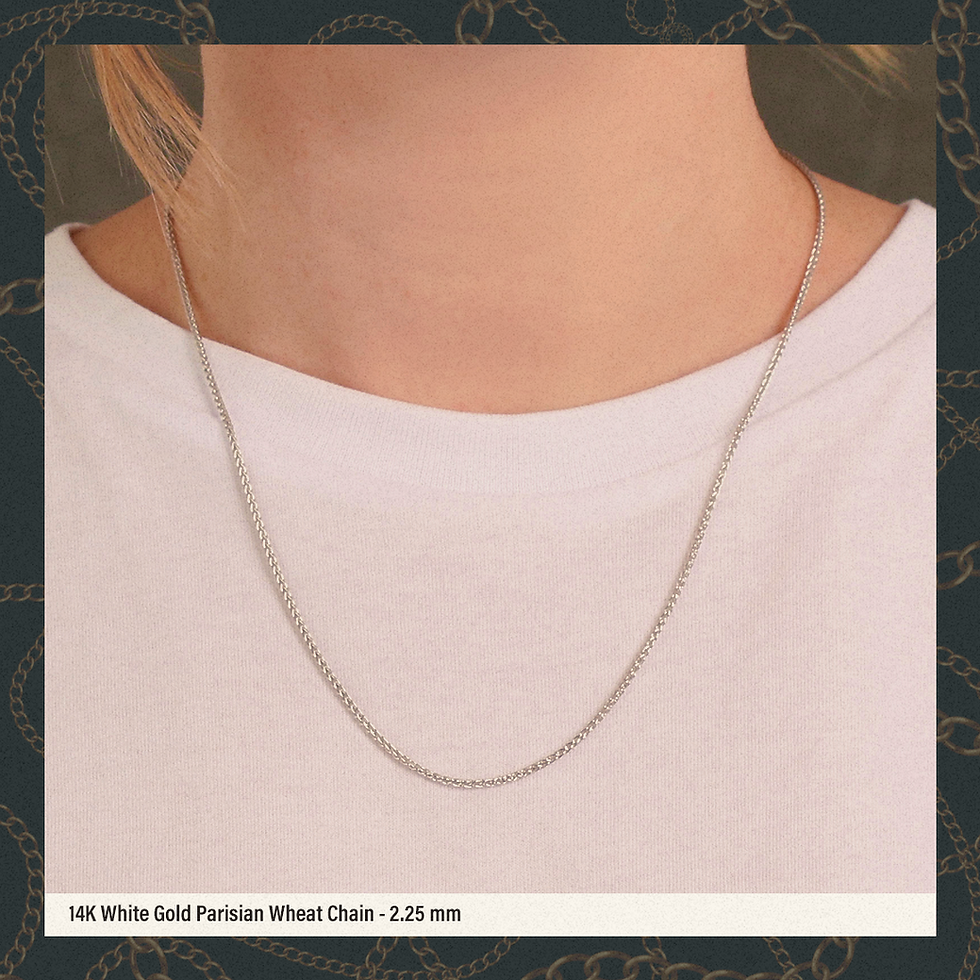 Thumbnail: White Gold, Parisian Wheat Chain 1.50 mm