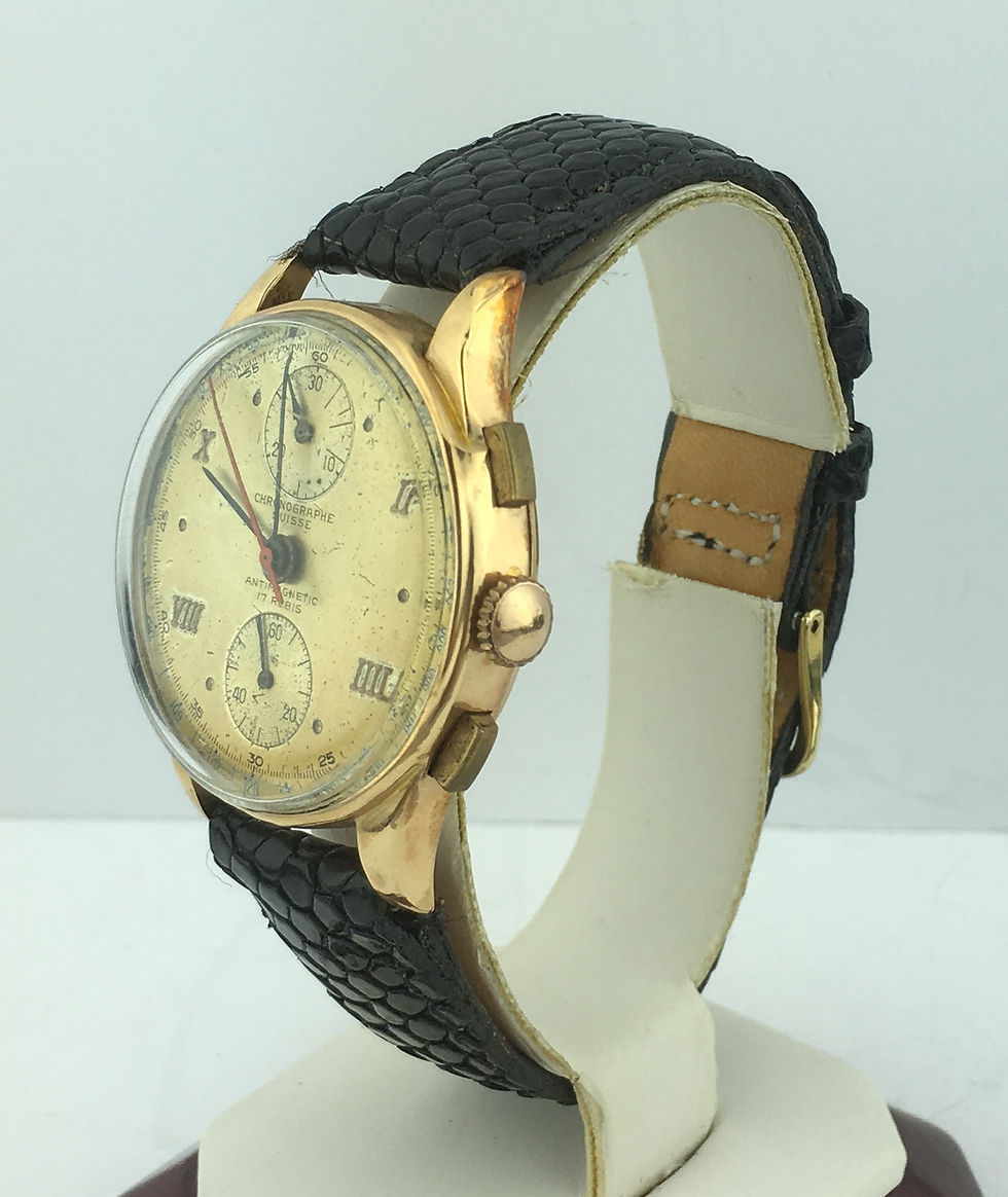 Thumbnail: Chronographe Suisse 18K Rose Gold Watch Antimagnetic 17 Rubis