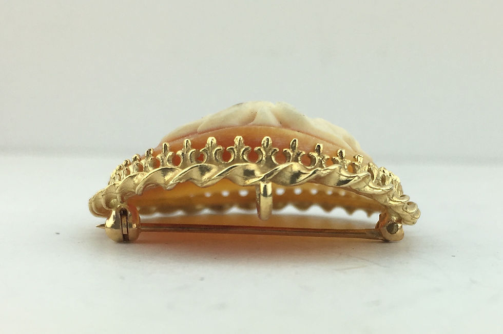 Thumbnail: 14K Yellow Gold, Large Cameo Brooch & Pendant