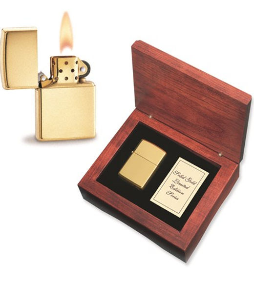 Zippo 18K Solid Gold Cherry Box Lighter | Rubys Fine Jewelry