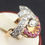 Thumbnail: Art Deco 14K Rose Gold Ring with Diamonds  Rubies