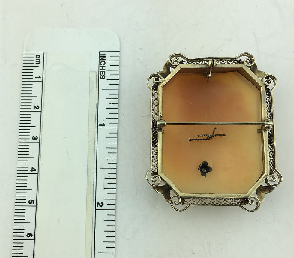 Thumbnail: 14K White Gold, Diamond Large Cameo Brooch & Pendant
