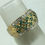 Thumbnail: 14K Yellow Gold Emerald  Diamond Ring, Size 6 (sizable)