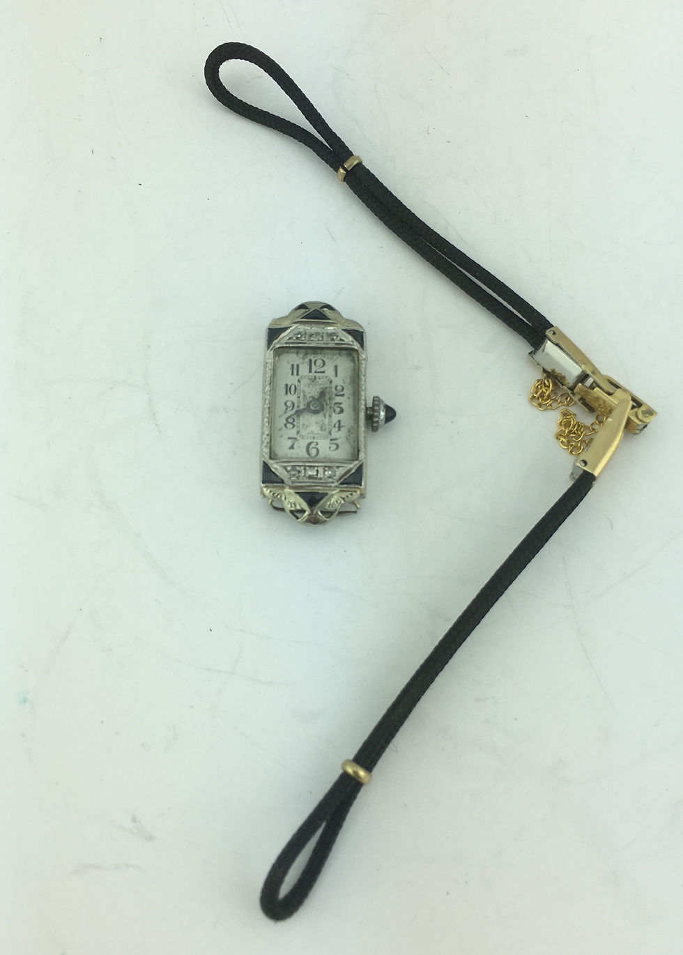 Thumbnail: Art Deco Platinum & 18K White Gold Women's Watch with Sapphires & Diamonds