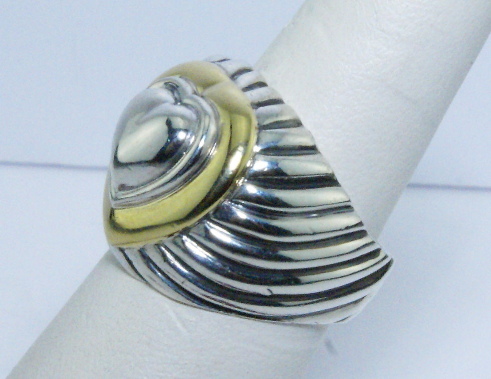 Thumbnail: David Yurman Sterling Silver  18K Yellow Gold Heart Ring