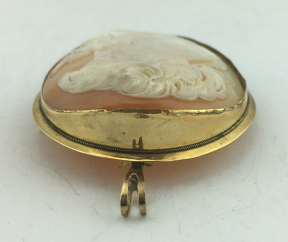 Thumbnail: 14K Yellow Gold, Large Cameo Brooch & Pendant