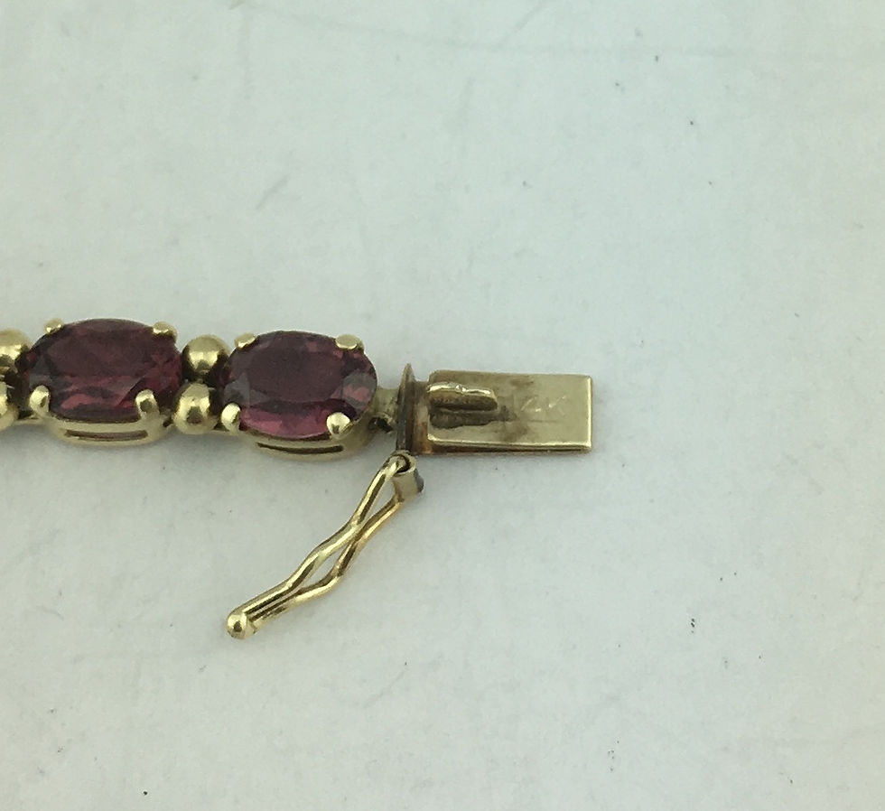 Thumbnail: 14K Yellow Gold Ruby Bracelet, 7.25"