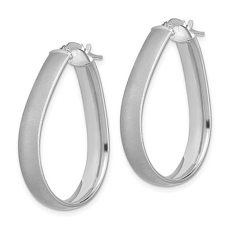 Thumbnail: Polished Textured Hoop Earrings